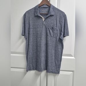 Banana Republic Vintage Tee Polo Shirt Blue Heathered Fabric, Men's Size Large